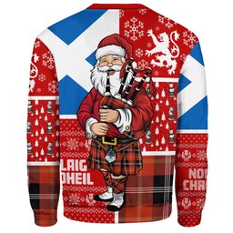 ScotsTee Shop Scottish Marjoribanks Ancient Clan Badge Tartan Ugly Christmas Knitted Sweater Scotland Christmas Santa