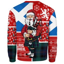 ScotsTee Shop Scottish MacTaggart Modern Clan Badge Tartan Ugly Christmas Knitted Sweater Scotland Christmas Santa