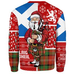 ScotsTee Shop Scottish Nisbet (Nisbit) Ancient Clan Badge Tartan Ugly Christmas Knitted Sweater Scotland Christmas Santa