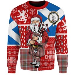 ScotsTee Shop Scottish Ritchie Weathered Clan Badge Tartan Ugly Christmas Knitted Sweater Scotland Christmas Santa