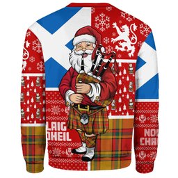ScotsTee Shop Scottish Scrimgeour of Glassary Modern Clan Badge Tartan Ugly Christmas Knitted Sweater Scotland Christmas Santa