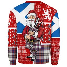 ScotsTee Shop Scottish Walker Dress Modern Clan Badge Tartan Ugly Christmas Knitted Sweater Scotland Christmas Santa
