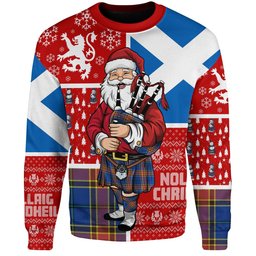 ScotsTee Shop Scottish Traill (Trayle) Modern Clan Badge Tartan Ugly Christmas Knitted Sweater Scotland Christmas Santa