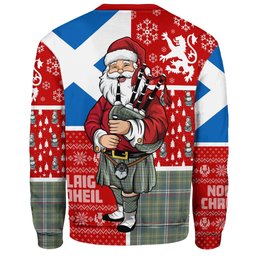ScotsTee Shop Scottish Toshach Weathered Clan Badge Tartan Ugly Christmas Knitted Sweater Scotland Christmas Santa