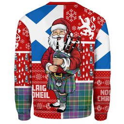 ScotsTee Shop Scottish Yule Ancient Clan Badge Tartan Ugly Christmas Knitted Sweater Scotland Christmas Santa