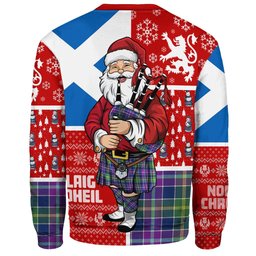 ScotsTee Shop Scottish Yule Modern Clan Badge Tartan Ugly Christmas Knitted Sweater Scotland Christmas Santa