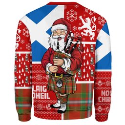 ScotsTee Shop Scottish Stewart of Fingask Ancient Clan Badge Tartan Ugly Christmas Knitted Sweater Scotland Christmas Santa