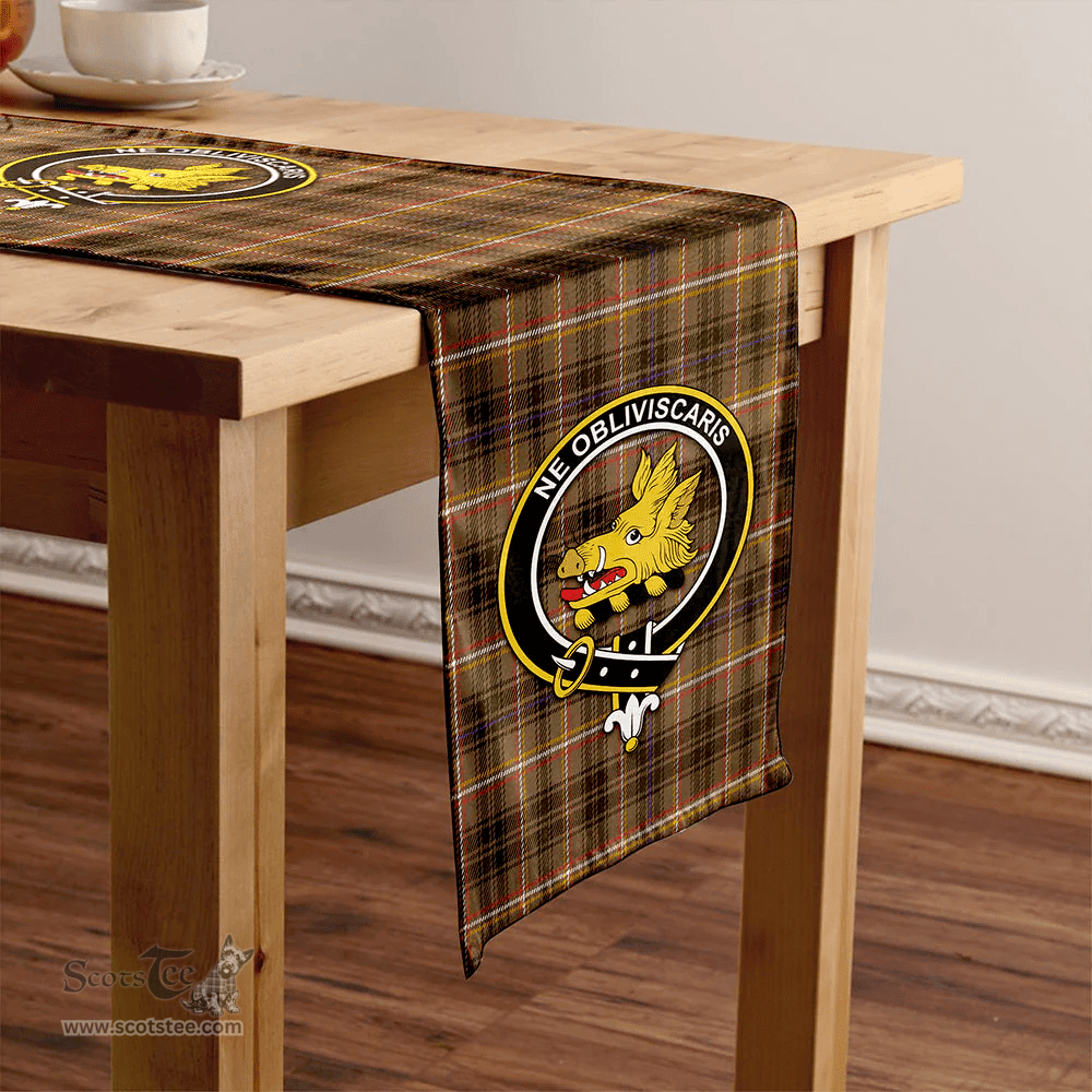 Scottish Campbell Marquis of Lorne Weathered 2 Clan Tartan Table Runner Clan Tartan Table Runner - Crest Classic Scottish Plaid Tartan Plaid