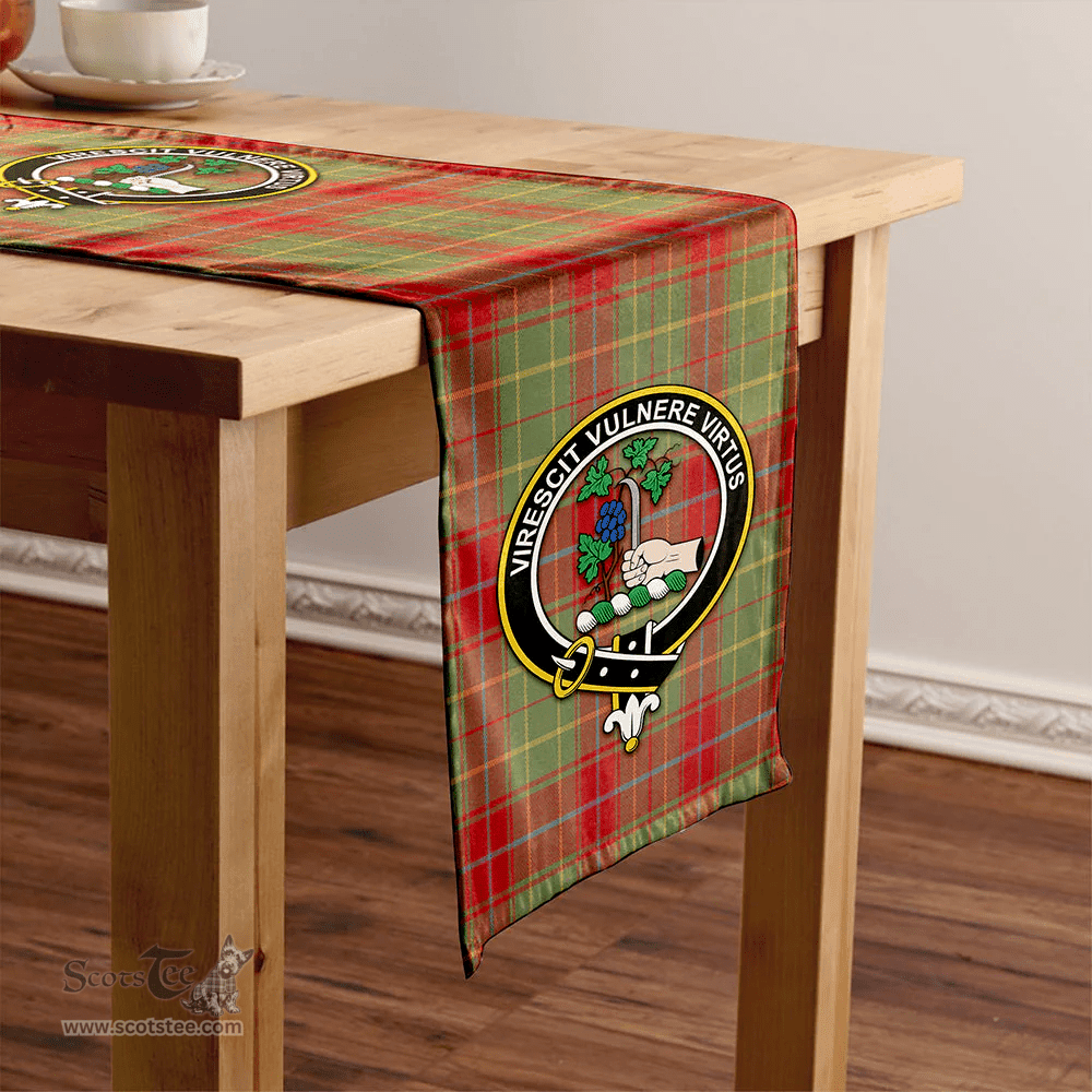 Scottish Burnett of Powis Weathered Clan Tartan Table Runner Clan Tartan Table Runner - Crest Classic Scottish Plaid Tartan Plaid