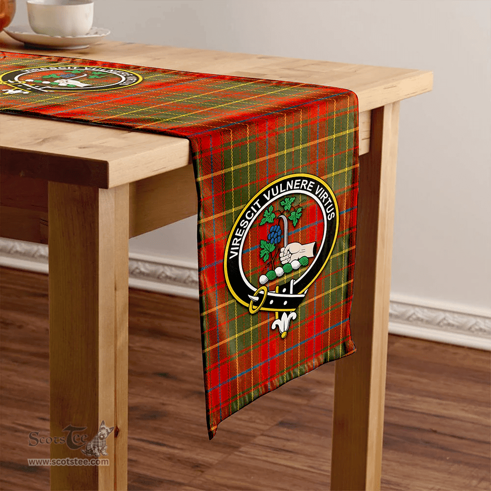 Scottish Burnett of Powis Ancient Clan Tartan Table Runner Clan Tartan Table Runner - Crest Classic Scottish Plaid Tartan Plaid