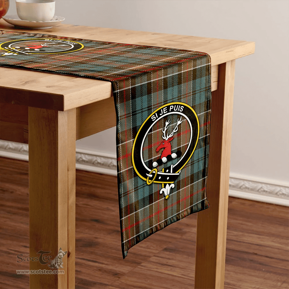 Scottish Colquhoun (Cowans) Weathered Clan Tartan Table Runner Clan Tartan Table Runner - Crest Classic Scottish Plaid Tartan Plaid