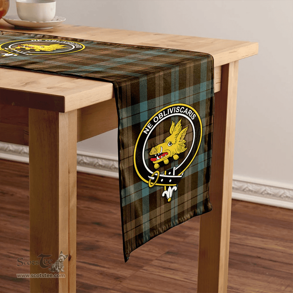 Scottish Campbell of Lochawe Weathered 2 Clan Tartan Table Runner Clan Tartan Table Runner - Crest Classic Scottish Plaid Tartan Plaid