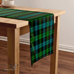 Scottish Campbell of Lochawe Ancient 2 Clan Tartan Table Runner Clan Tartan Table Runner - Crest Classic Scottish Plaid Tartan Plaid