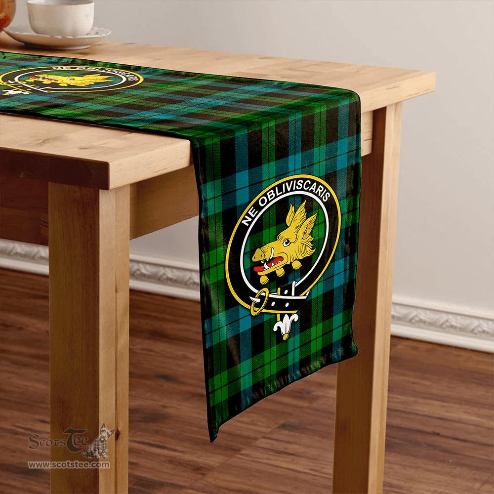 Scottish Campbell of Lochawe Ancient 2 Clan Tartan Table Runner Clan Tartan Table Runner - Crest Classic Scottish Plaid Tartan Plaid
