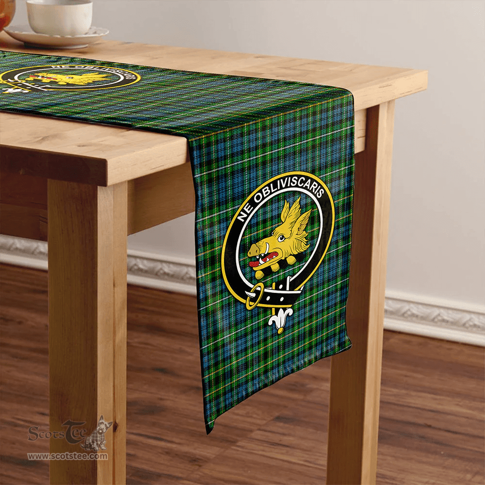 Scottish Campbell of Argyll 1815 Ancient 2 Clan Tartan Table Runner Clan Tartan Table Runner - Crest Classic Scottish Plaid Tartan Plaid