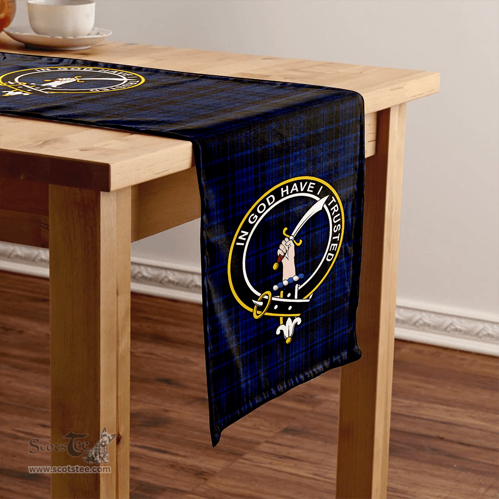 Scottish Clark (Clergy) Modern Clan Tartan Table Runner Clan Tartan Table Runner - Crest Classic Scottish Plaid Tartan Plaid