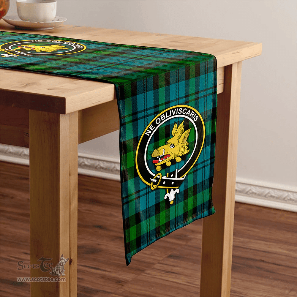 Scottish Campbell of Glenlyon Ancient 2 Clan Tartan Table Runner Clan Tartan Table Runner - Crest Classic Scottish Plaid Tartan Plaid