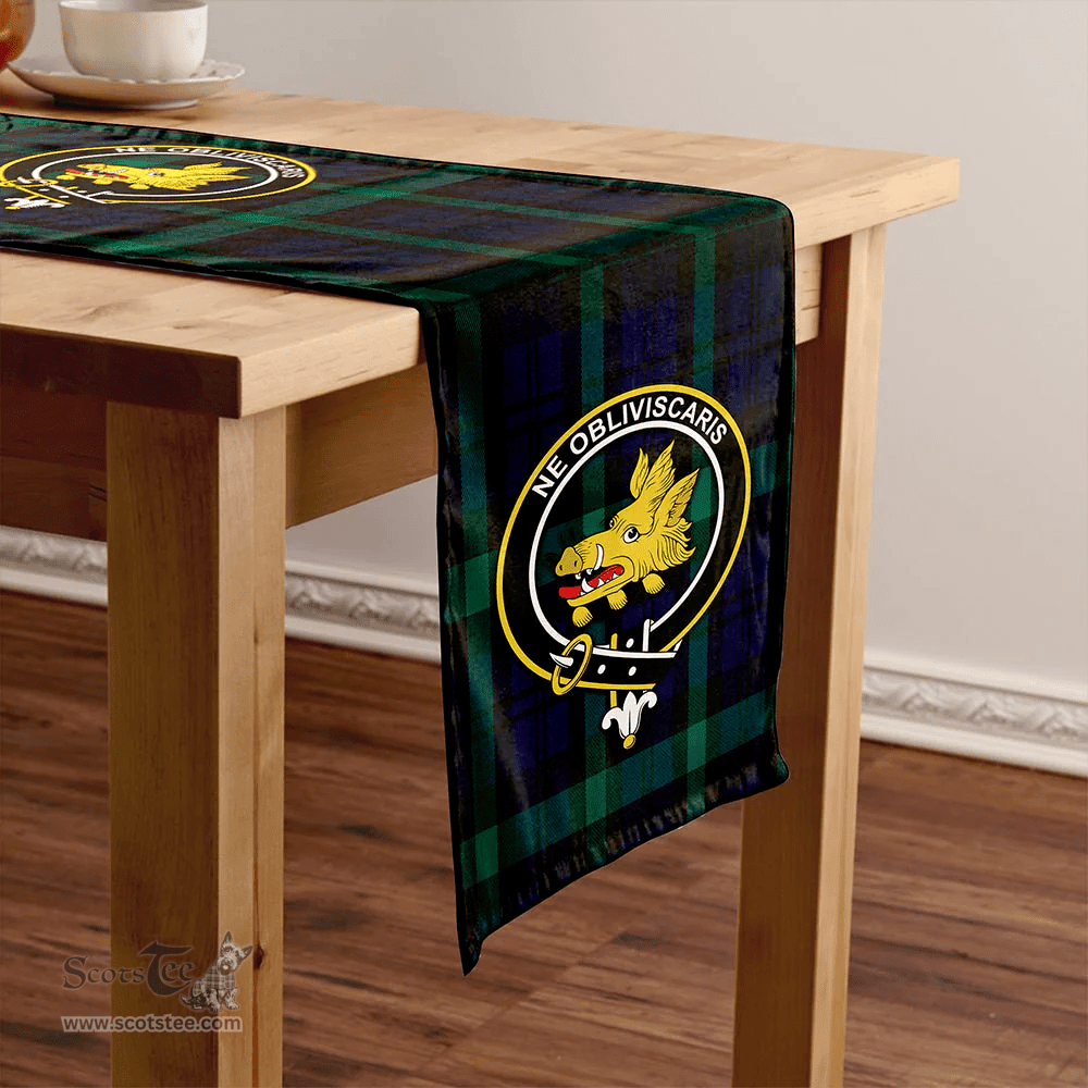 Scottish Campbell of Glenlyon Modern 2 Clan Tartan Table Runner Clan Tartan Table Runner - Crest Classic Scottish Plaid Tartan Plaid