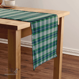 Scottish Fraser Arisaid Green Clan Tartan Table Runner Clan Tartan Table Runner - Crest Classic Scottish Plaid Tartan Plaid