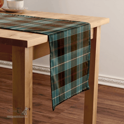 Scottish Dunlop Weathered Clan Tartan Table Runner Clan Tartan Table Runner - Crest Classic Scottish Plaid Tartan Plaid