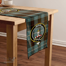 Scottish Dunlop Weathered Clan Tartan Table Runner Clan Tartan Table Runner - Crest Classic Scottish Plaid Tartan Plaid