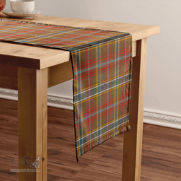 Scottish Currie of Arran Weathered Clan Tartan Table Runner Clan Tartan Table Runner - Crest Classic Scottish Plaid Tartan Plaid