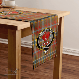 Scottish Currie of Arran Weathered Clan Tartan Table Runner Clan Tartan Table Runner - Crest Classic Scottish Plaid Tartan Plaid