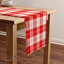 Scottish Erskine Weathered Clan Tartan Table Runner Clan Tartan Table Runner - Crest Classic Scottish Plaid Tartan Plaid
