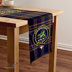 Scottish Crichton (Creighton) Modern Clan Tartan Table Runner Clan Tartan Table Runner - Crest Classic Scottish Plaid Tartan Plaid