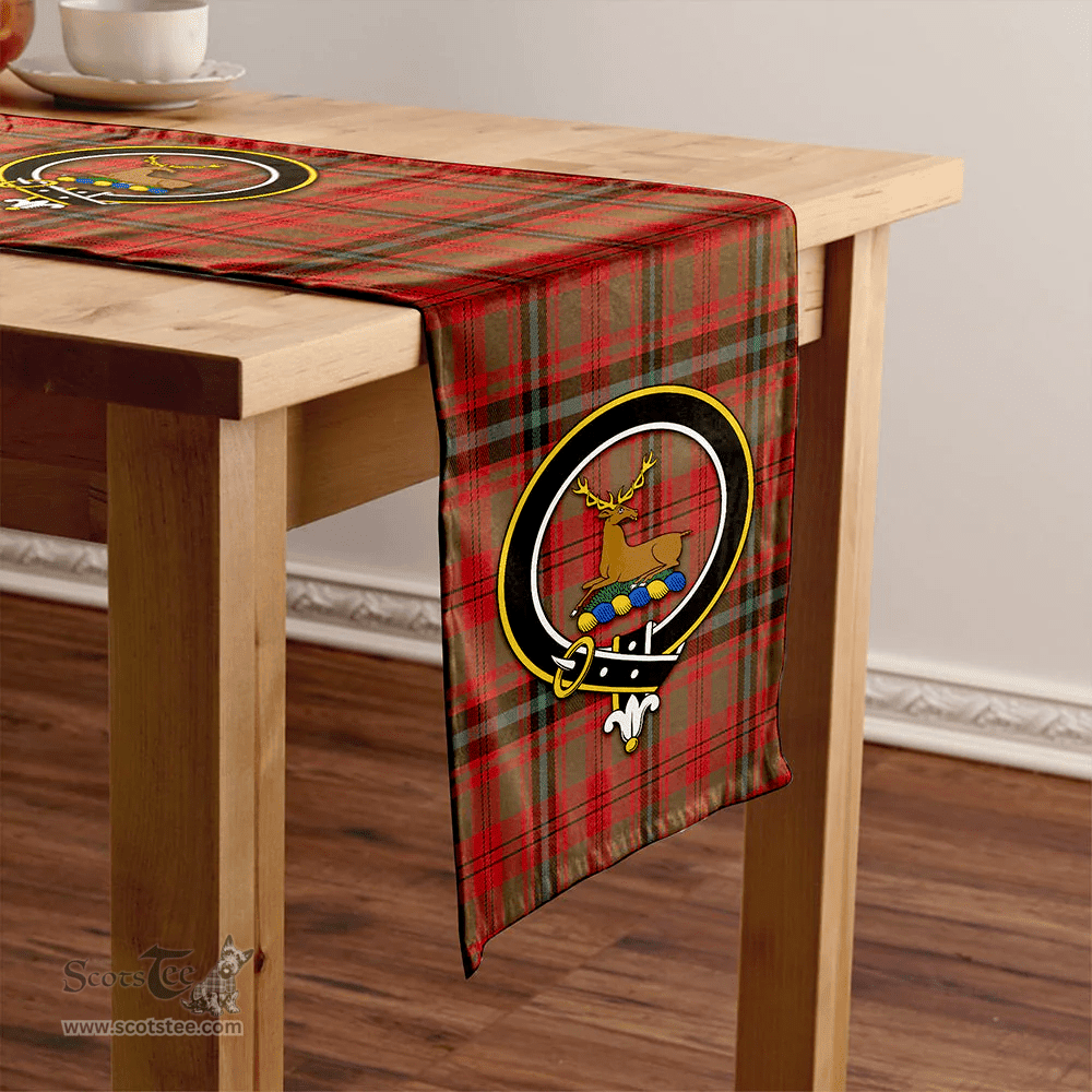 Scottish Fulton 1999 Weathered Clan Tartan Table Runner Clan Tartan Table Runner - Crest Classic Scottish Plaid Tartan Plaid