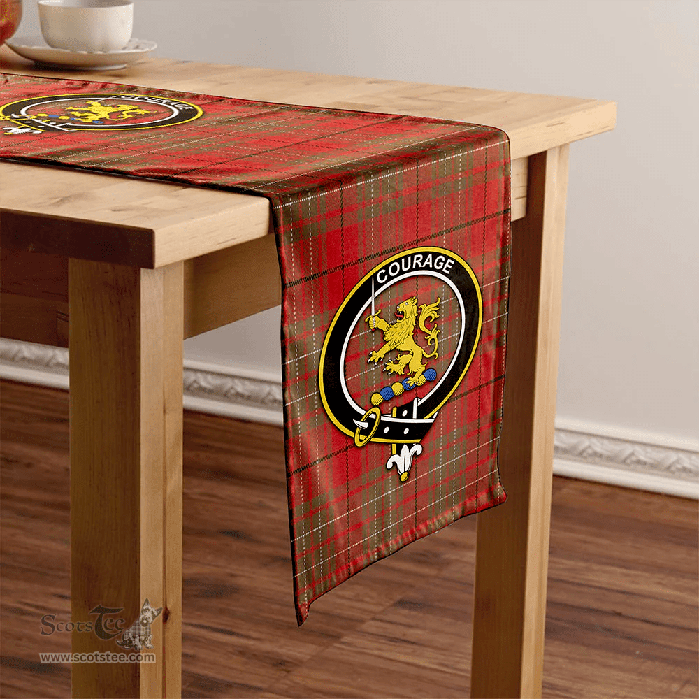 Scottish Cumming (MacAulay #2) Weathered Clan Tartan Table Runner Clan Tartan Table Runner - Crest Classic Scottish Plaid Tartan Plaid