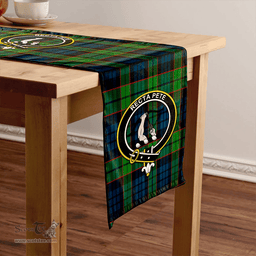 Scottish Fletcher Family Modern Clan Tartan Table Runner Clan Tartan Table Runner - Crest Classic Scottish Plaid Tartan Plaid