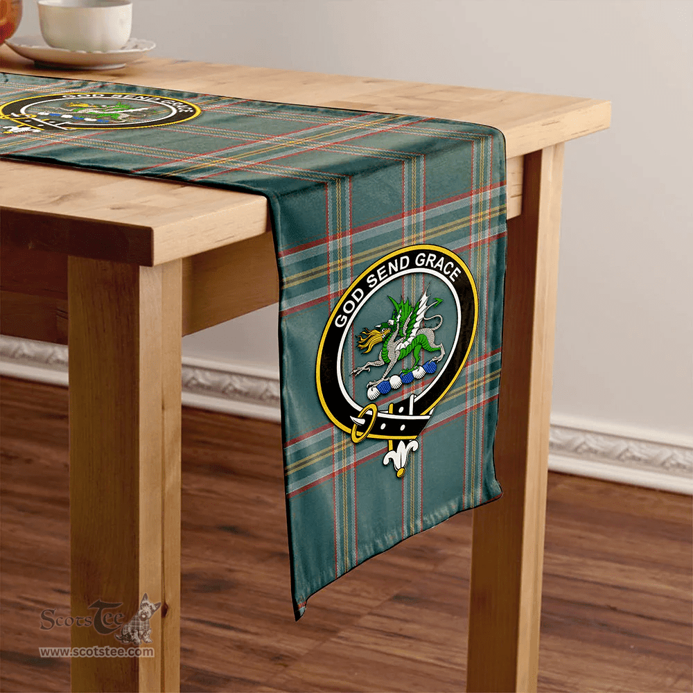Scottish Crichton (Creighton) Weathered Clan Tartan Table Runner Clan Tartan Table Runner - Crest Classic Scottish Plaid Tartan Plaid