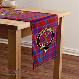 Scottish Fraser of Reelig Modern Clan Tartan Table Runner Clan Tartan Table Runner - Crest Classic Scottish Plaid Tartan Plaid