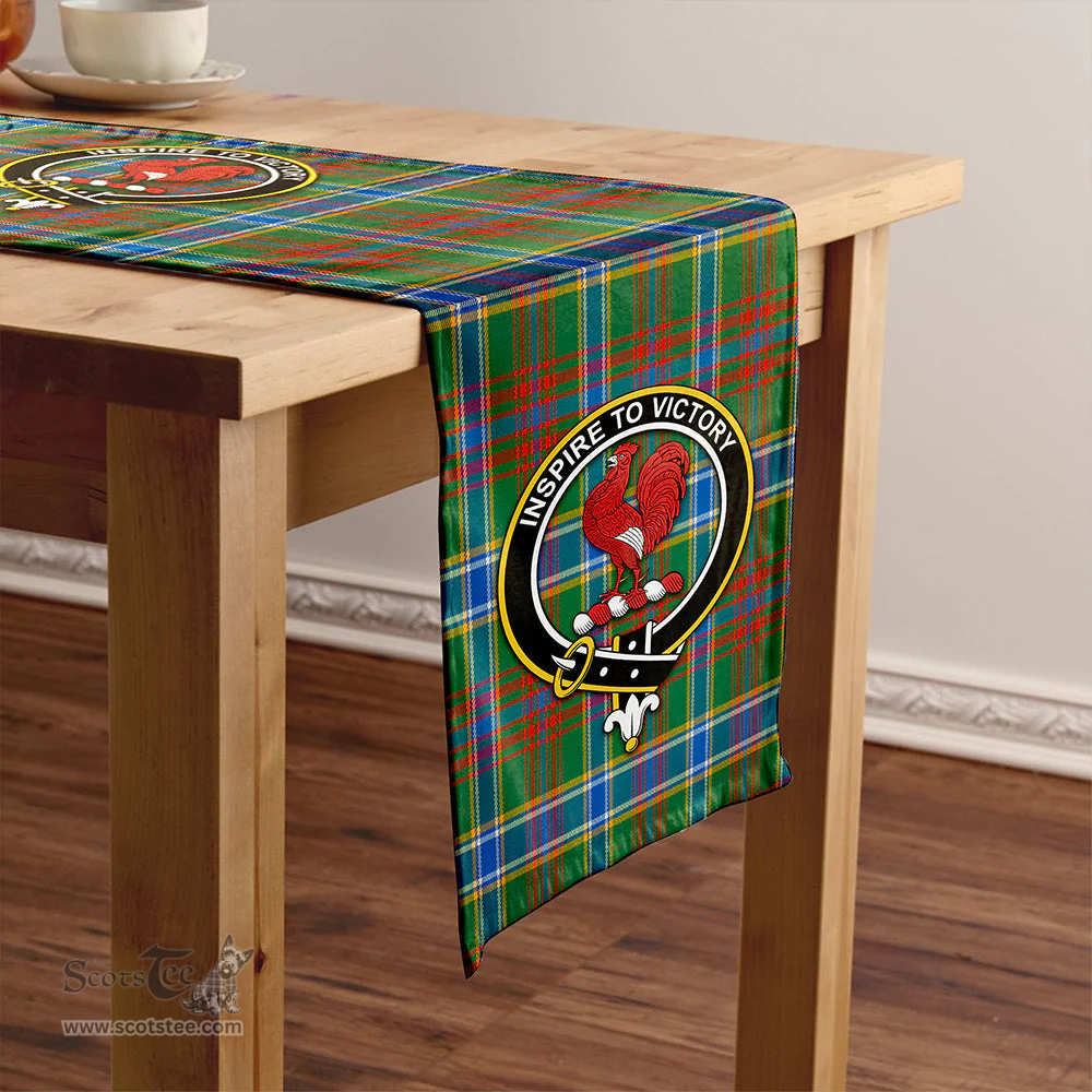 Scottish Currie of Arran Modern Clan Tartan Table Runner Clan Tartan Table Runner - Crest Classic Scottish Plaid Tartan Plaid