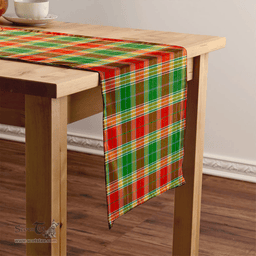 Scottish Gibson (Gibbs) Ancient Clan Tartan Table Runner Clan Tartan Table Runner - Crest Classic Scottish Plaid Tartan Plaid