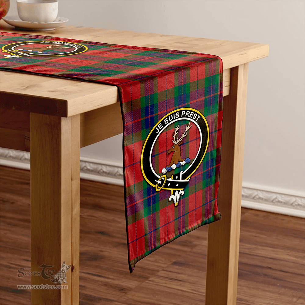 Scottish Fraser of Boblainy Hugh Modern Clan Tartan Table Runner Clan Tartan Table Runner - Crest Classic Scottish Plaid Tartan Plaid