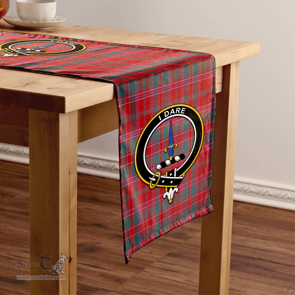 Scottish Dalziel Weathered Clan Tartan Table Runner Clan Tartan Table Runner - Crest Classic Scottish Plaid Tartan Plaid