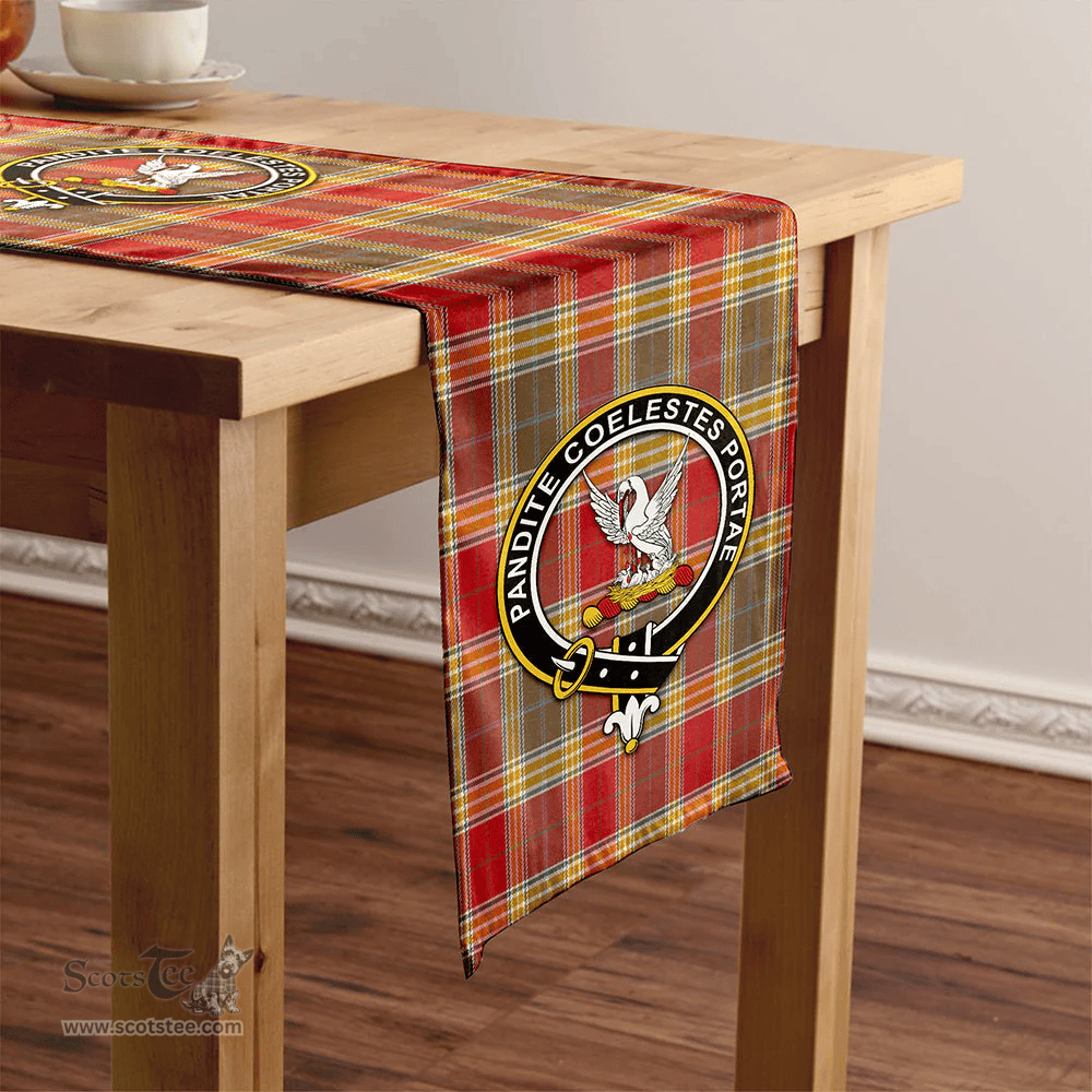 Scottish Gibson (Gibbs) Weathered Clan Tartan Table Runner Clan Tartan Table Runner - Crest Classic Scottish Plaid Tartan Plaid