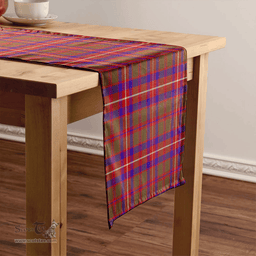 Scottish Geddes Weathered Clan Tartan Table Runner Clan Tartan Table Runner - Crest Classic Scottish Plaid Tartan Plaid