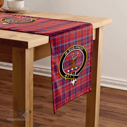 Scottish Fraser of Reelig Weathered Clan Tartan Table Runner Clan Tartan Table Runner - Crest Classic Scottish Plaid Tartan Plaid