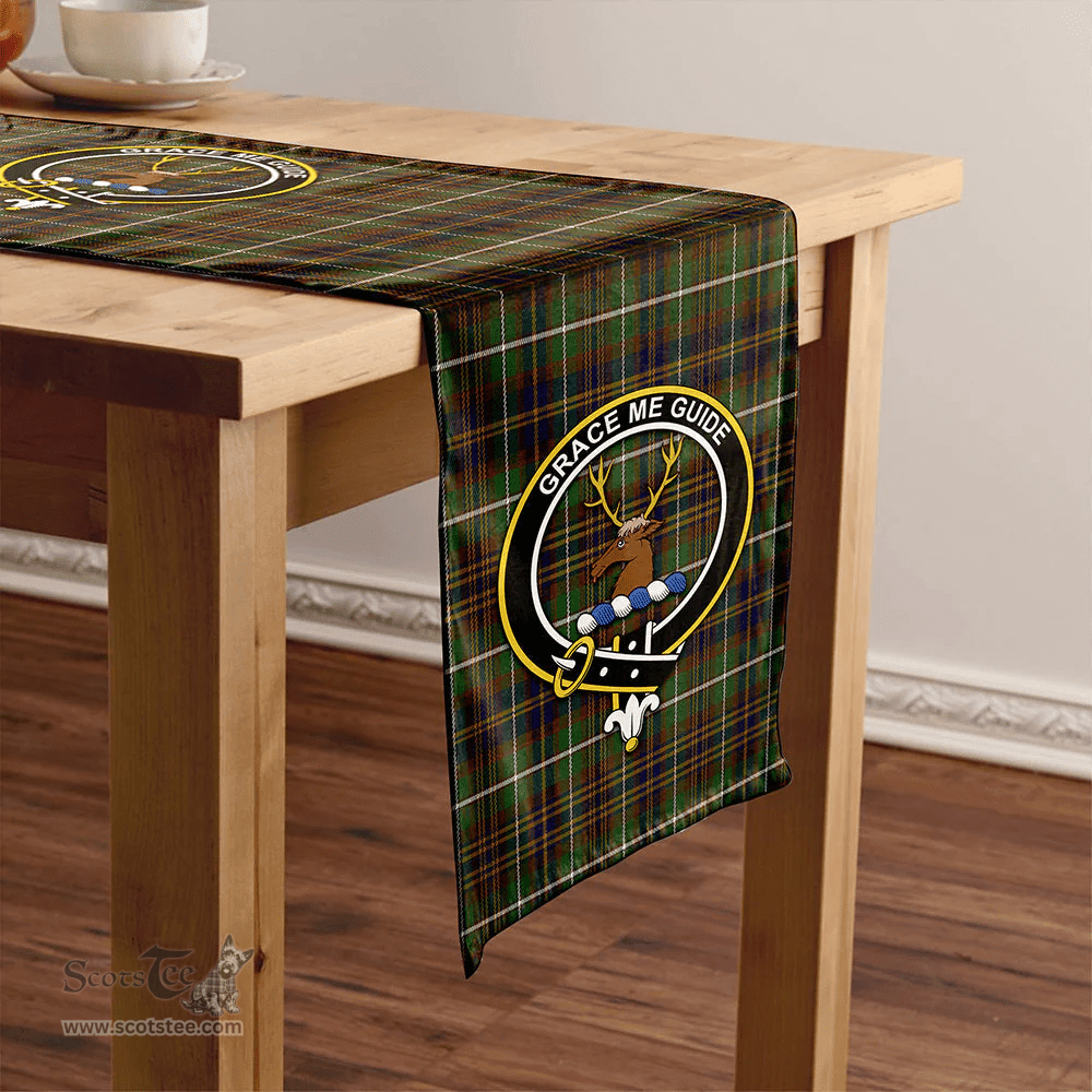 Scottish Forbes of Druinnor Modern Clan Tartan Table Runner Clan Tartan Table Runner - Crest Classic Scottish Plaid Tartan Plaid