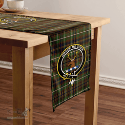 Scottish Forbes of Druinnor Modern Clan Tartan Table Runner Clan Tartan Table Runner - Crest Classic Scottish Plaid Tartan Plaid