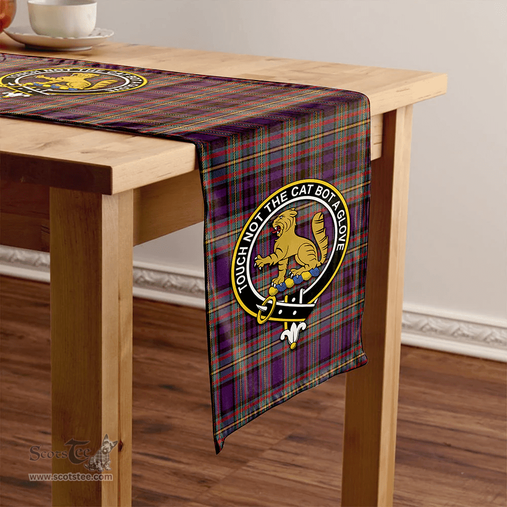 Scottish Gillies Weathered Clan Tartan Table Runner Clan Tartan Table Runner - Crest Classic Scottish Plaid Tartan Plaid