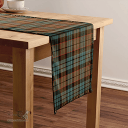 Scottish Fletcher Family Weathered Clan Tartan Table Runner Clan Tartan Table Runner - Crest Classic Scottish Plaid Tartan Plaid