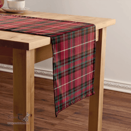 Scottish Hunter of Bute (Michael Maroon) Weathered Clan Tartan Table Runner Clan Tartan Table Runner - Crest Classic Scottish Plaid Tartan Plaid
