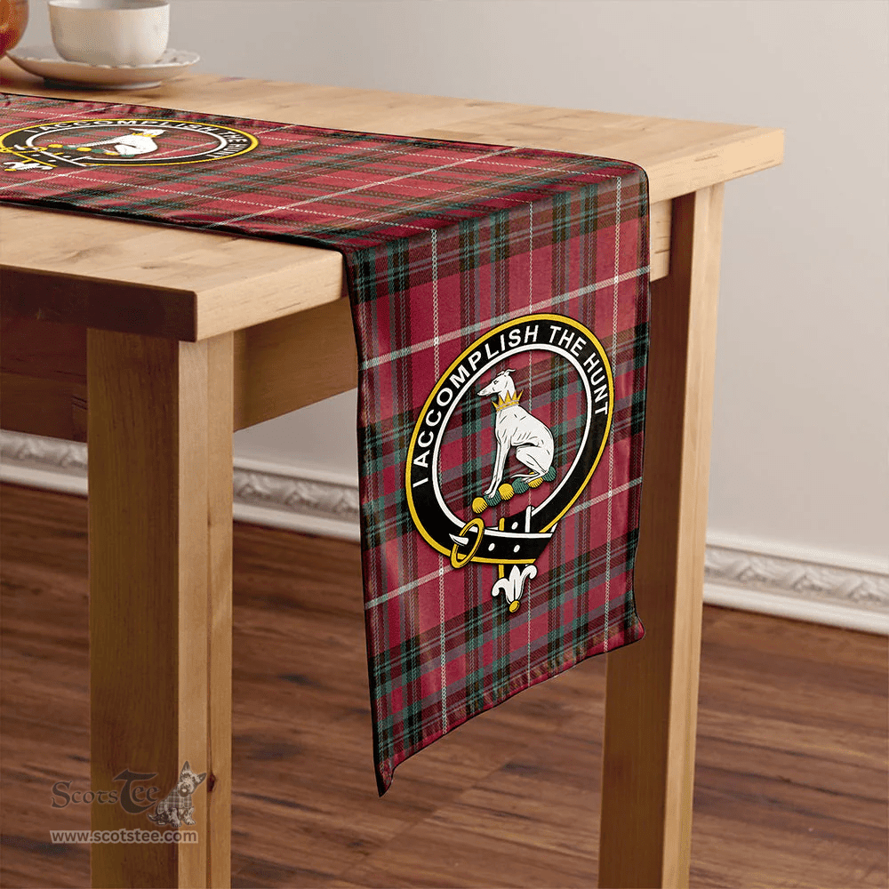 Scottish Hunter of Bute (Michael Maroon) Weathered Clan Tartan Table Runner Clan Tartan Table Runner - Crest Classic Scottish Plaid Tartan Plaid