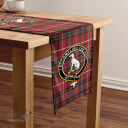 Scottish Hunter of Bute (Michael Maroon) Weathered Clan Tartan Table Runner Clan Tartan Table Runner - Crest Classic Scottish Plaid Tartan Plaid