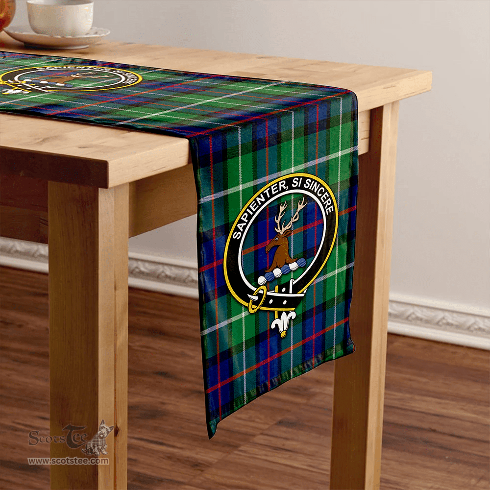 Scottish Davidson of Tulloch Modern Clan Tartan Table Runner Clan Tartan Table Runner - Crest Classic Scottish Plaid Tartan Plaid