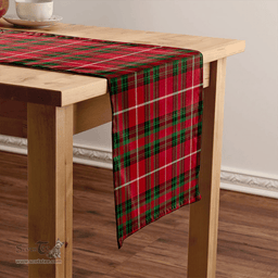 Scottish Hunter of Bute (Michael Maroon) Modern Clan Tartan Table Runner Clan Tartan Table Runner - Crest Classic Scottish Plaid Tartan Plaid